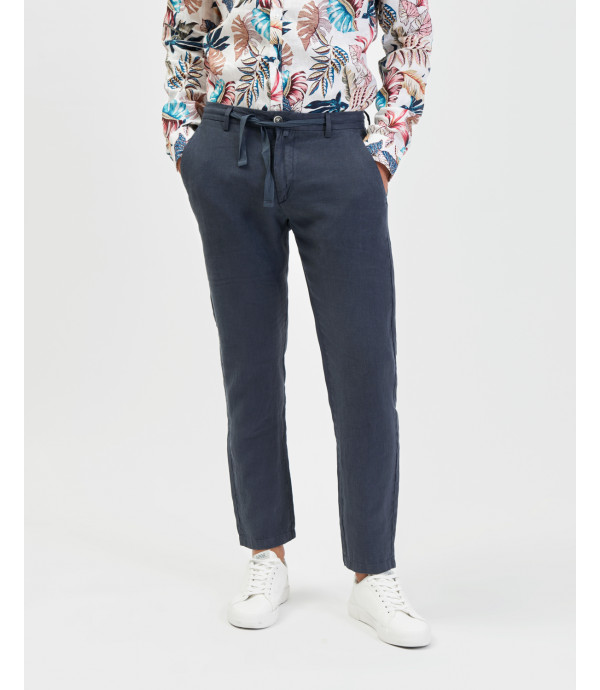 Pantalone in lino con laccio