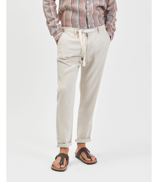 Pantalone in lino con laccio