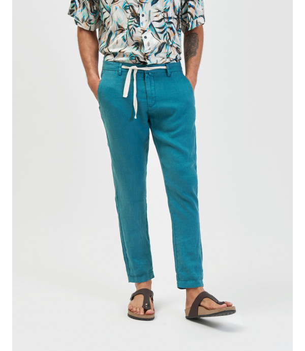 Pantalone in lino con laccio