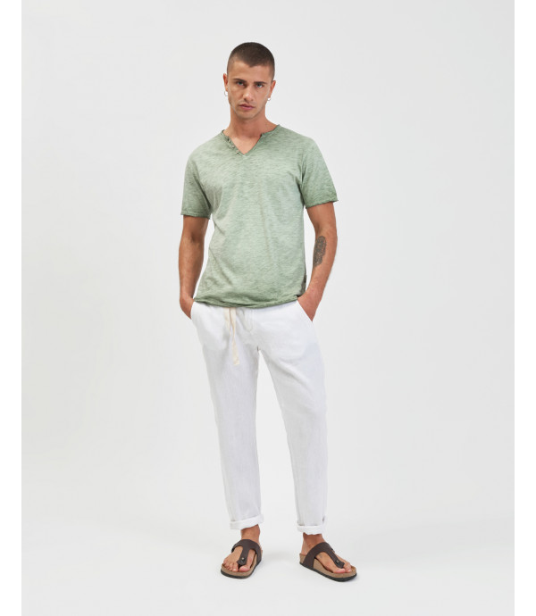 Pantalone in lino con laccio