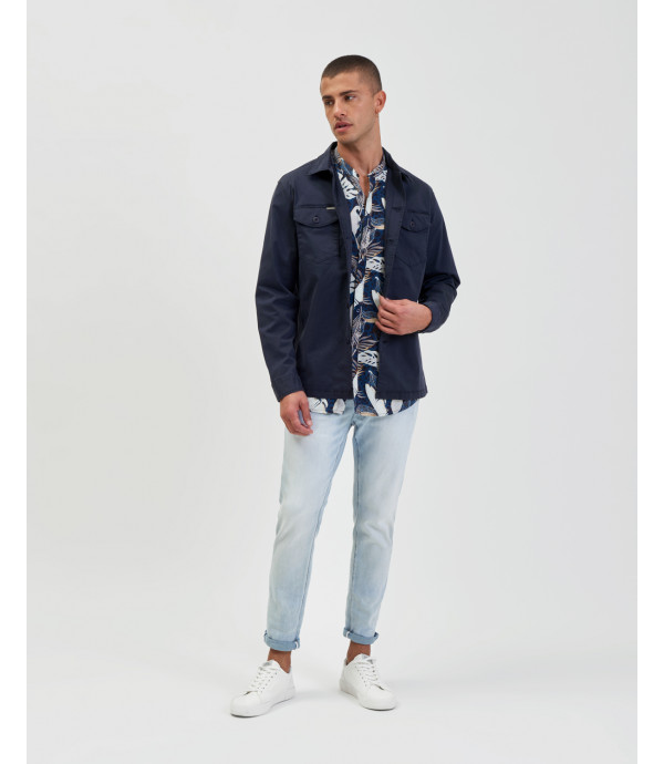 Leaves print shirt in viscose