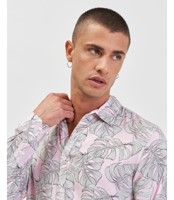 Cotton monstera print shirt