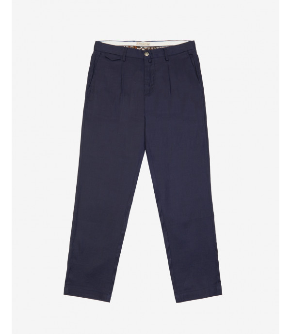 pantaloni da abito in misto lino