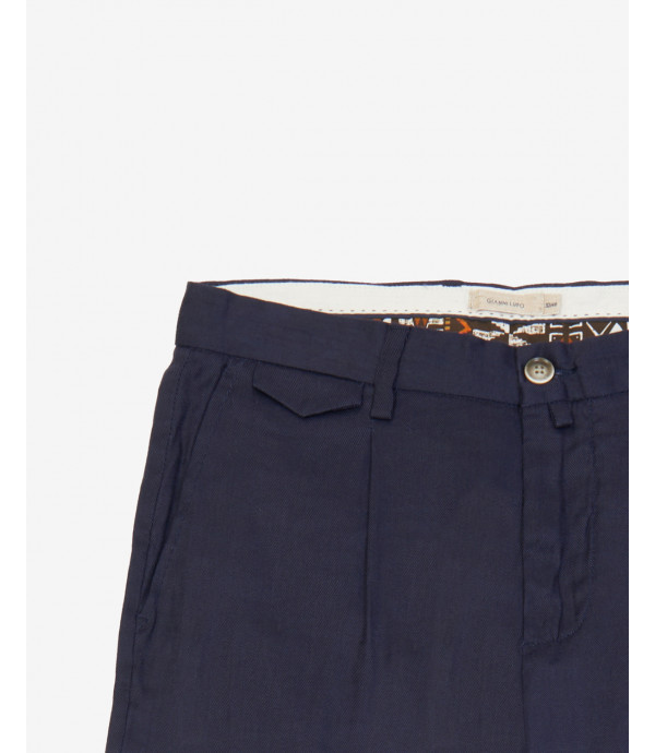 pantaloni da abito in misto lino