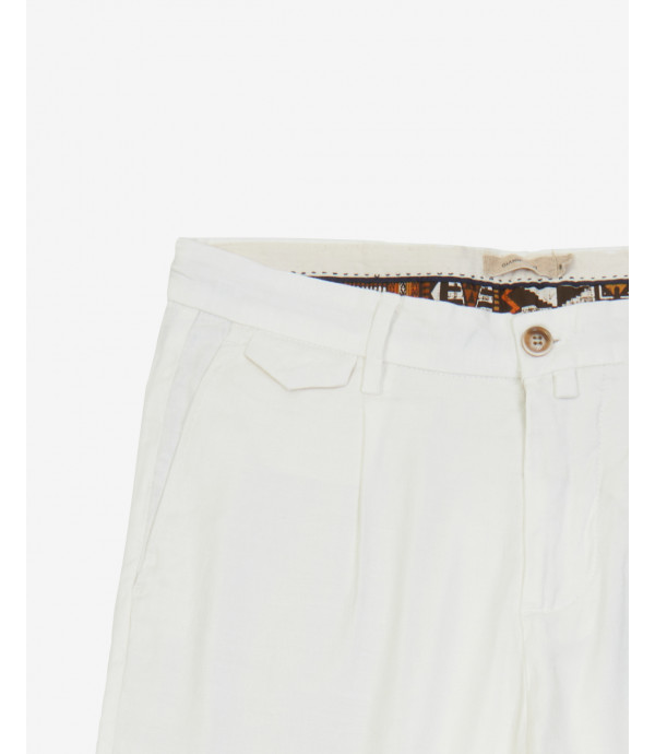 pantaloni da abito in misto lino