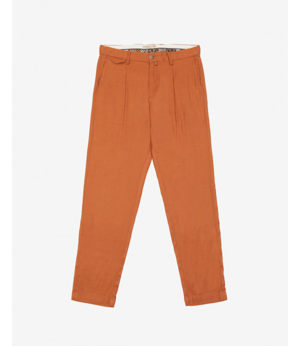 pantaloni da abito in misto lino
