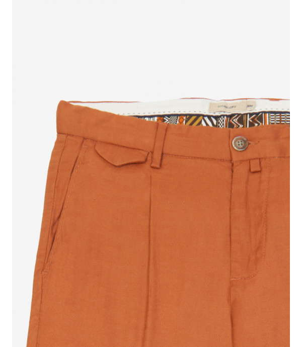 pantaloni da abito in misto lino