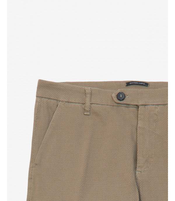 Pantaloni Frank tapered in microfantasia