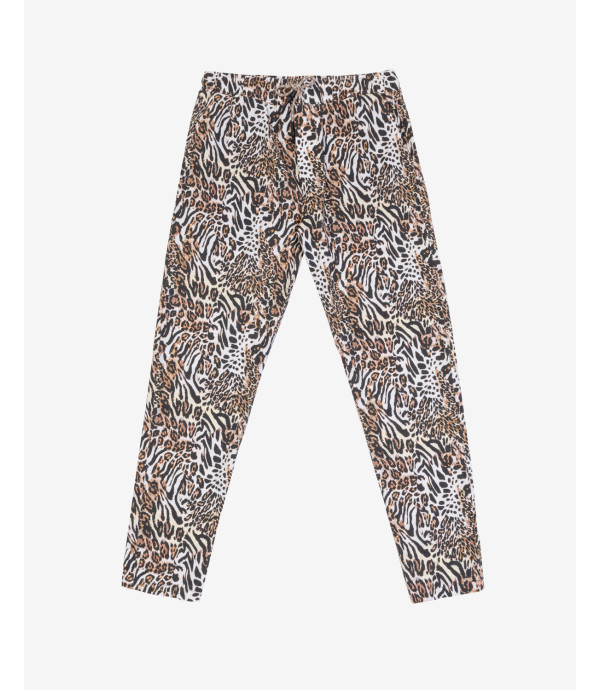 Pantalaccio in cotone lino fantasia animalier
