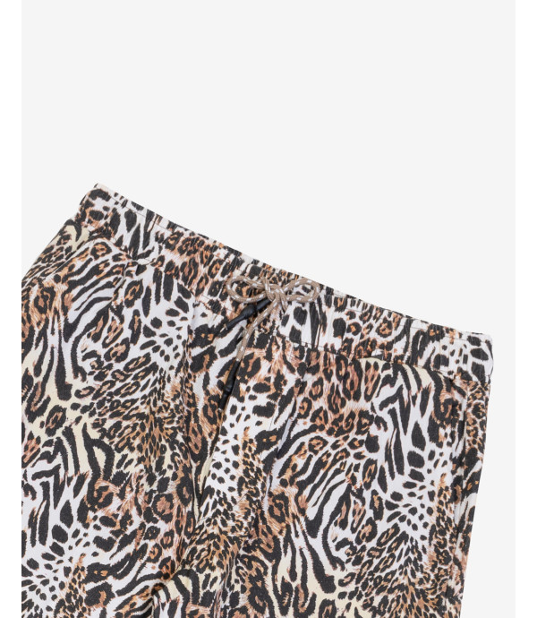 Pantalaccio in cotone lino fantasia animalier