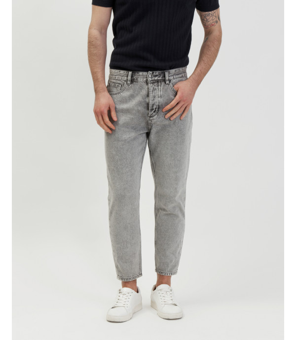 Jeans COPPER Carrot con tagli sul ginocchio grigi
