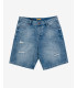 Bermuda jeans light wash con rotture