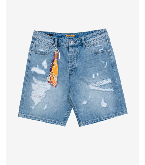 Bermuda jeans con strappi