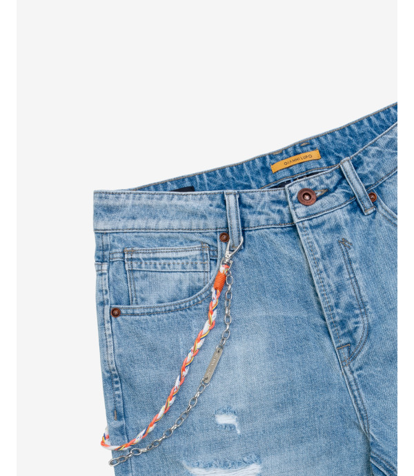 Bermuda jeans con strappi