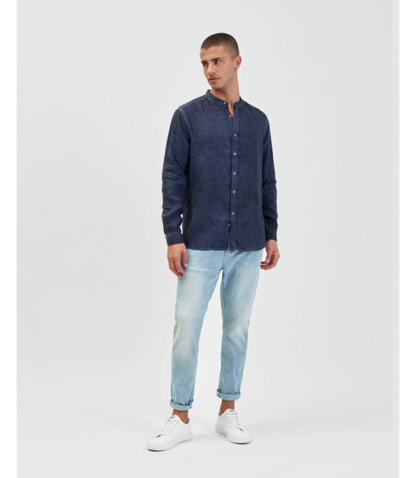 Di più su Camicia coreana in lino tinto freddo