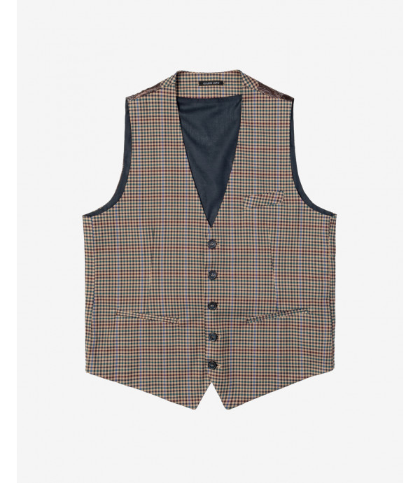Checked suit waistcoat