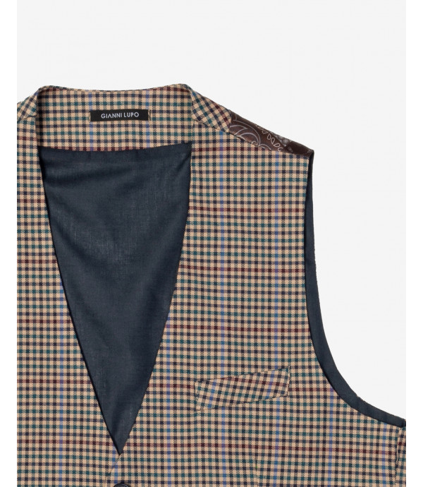 Checked suit waistcoat