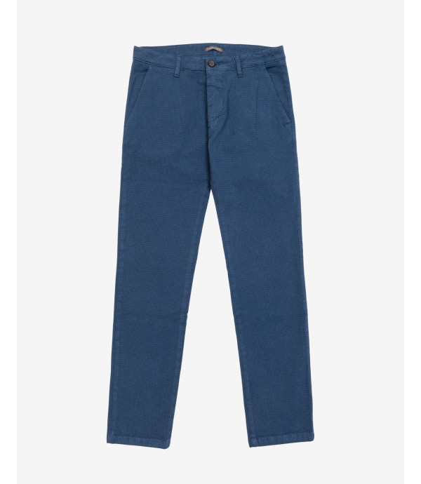 Pantaloni eleganti slim fit in microfantasia