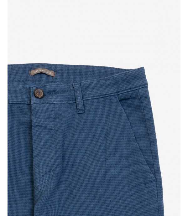 Pantaloni eleganti slim fit in microfantasia