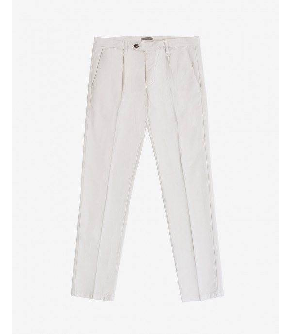 Pantaloni con pinces in tessuto texturizzato