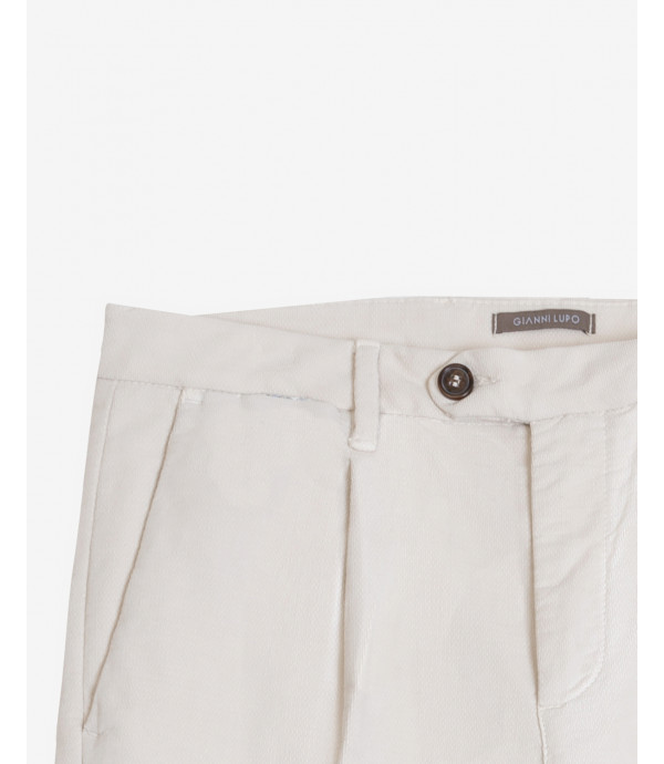 Pantaloni con pinces in tessuto texturizzato
