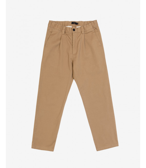 Pantaloni relaxed fit con pinces e vita elasticizzata