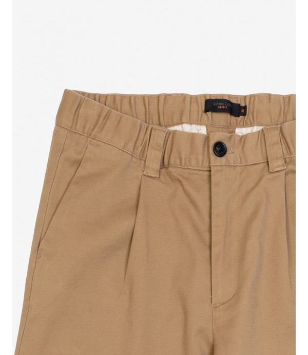 Pantaloni relaxed fit con pinces e vita elasticizzata