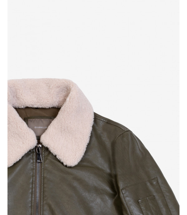 Aviator jacket in faux-leather