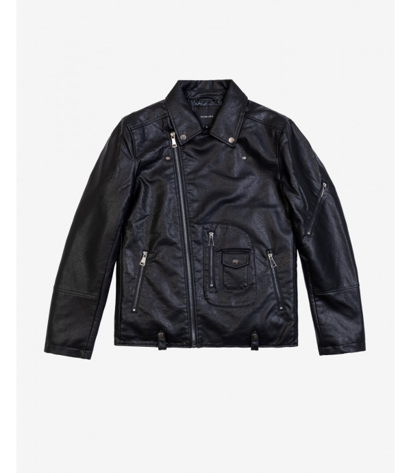 Giacca biker effetto pelle