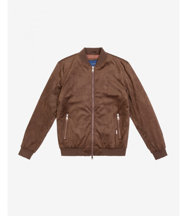 Giubbotto bomber effetto camoscio