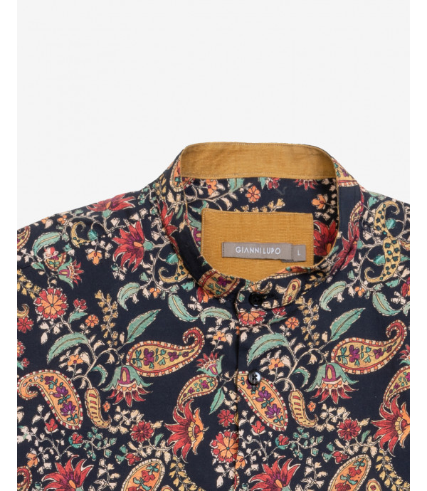 Camicia alla coreana in fantasia