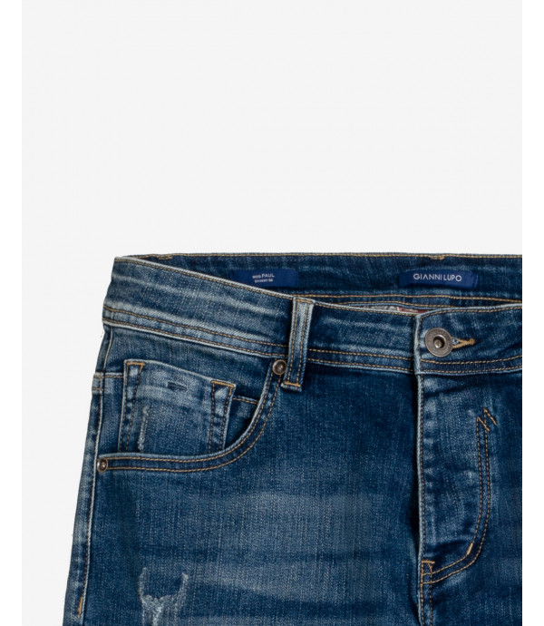 Paul cropped skinny fit jeans in medium wash
