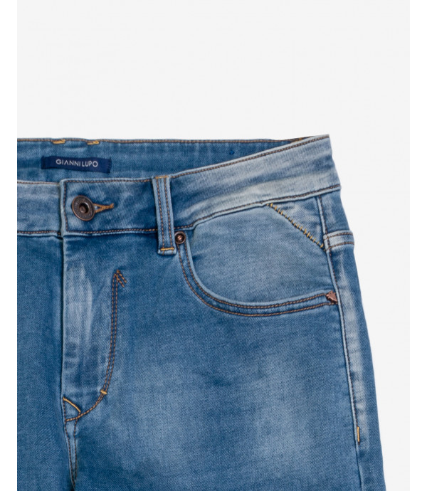 Luc skinny fit fleece lining jeans in medium wash
