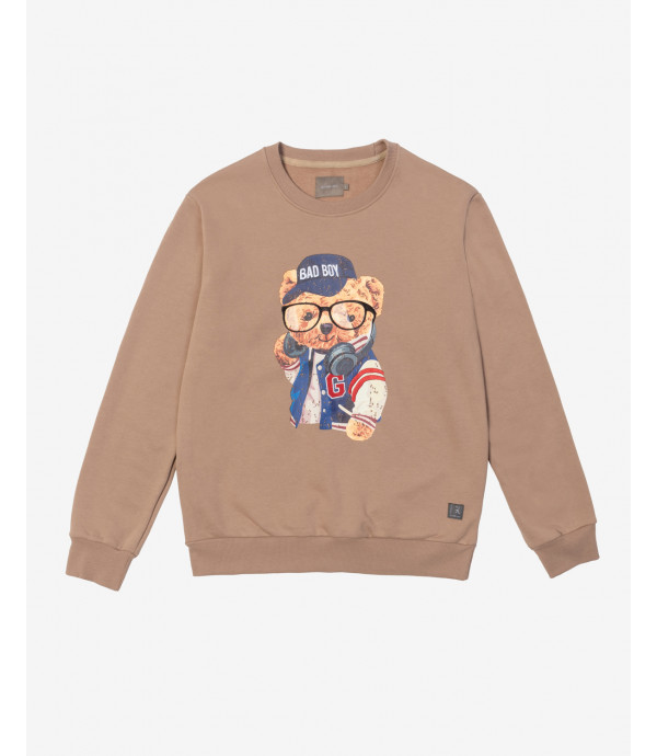 Teddy print crrewneck sweatshirt