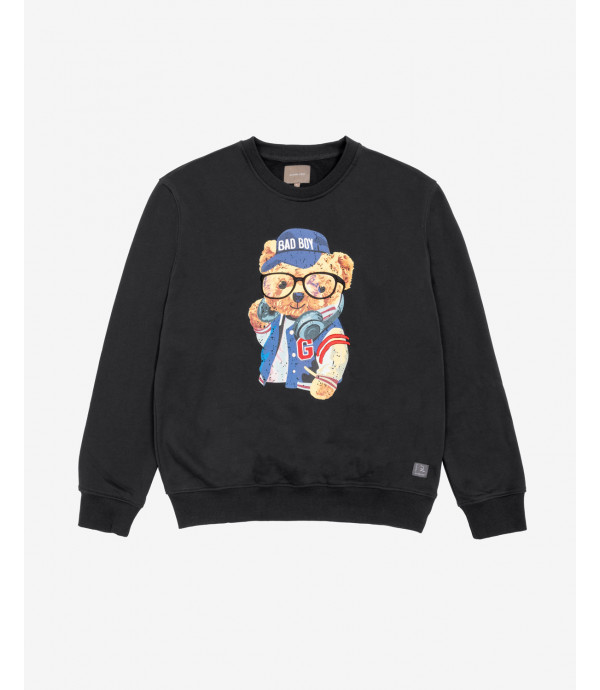 Teddy print crrewneck sweatshirt