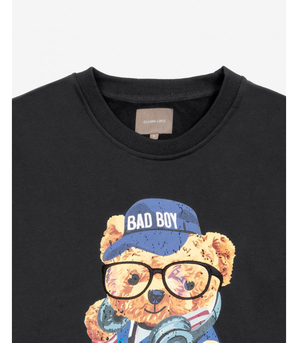 Teddy print crrewneck sweatshirt