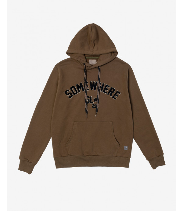 Hoodie with pile appliques