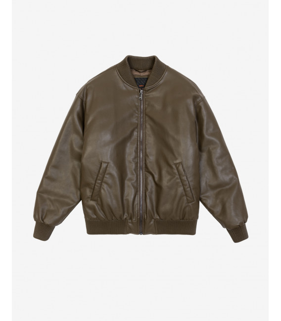 Bomber effetto pelle oversize