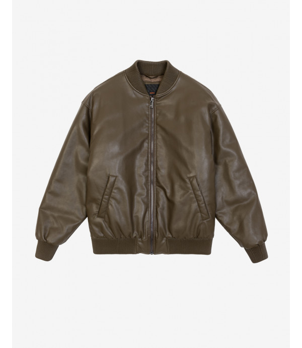 Bomber effetto pelle oversize