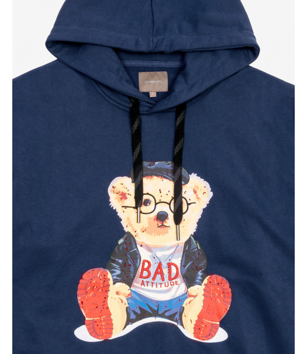 Teddy print hoodie