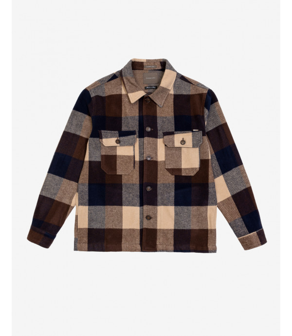 Overshirt a quadri con tasche
