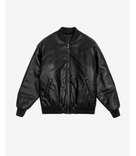 Bomber effetto pelle oversize