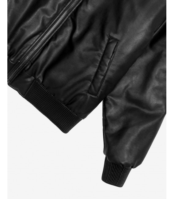 Bomber effetto pelle oversize