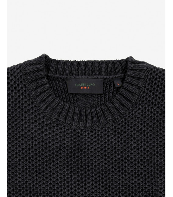 Maglione girocollo in textured 3D