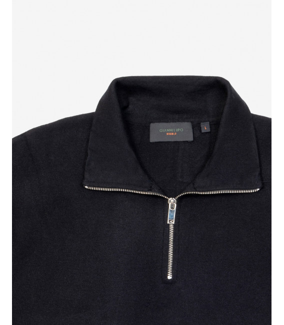 Felpa con collo a zip in maglia