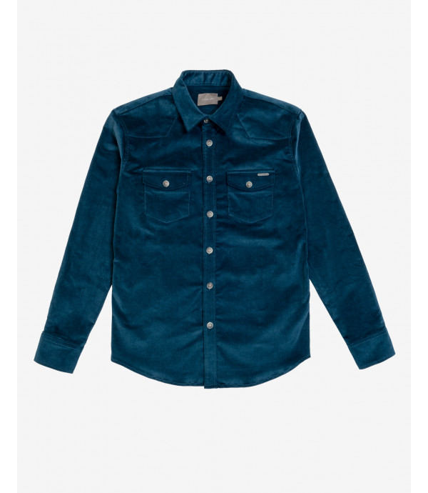 Camicia texana in velluto a coste