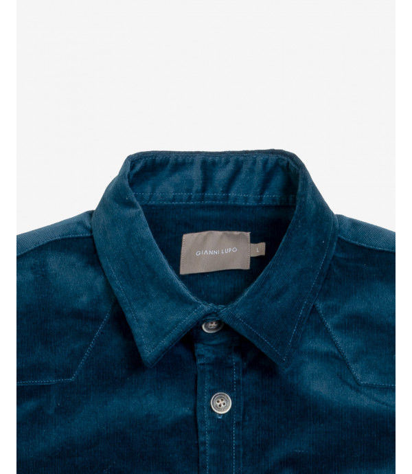 Camicia texana in velluto a coste