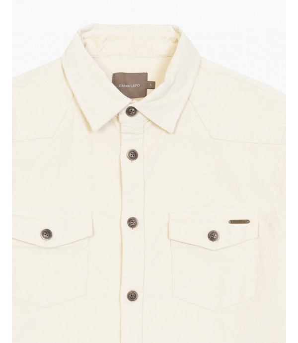 Camicia texana in velluto a coste