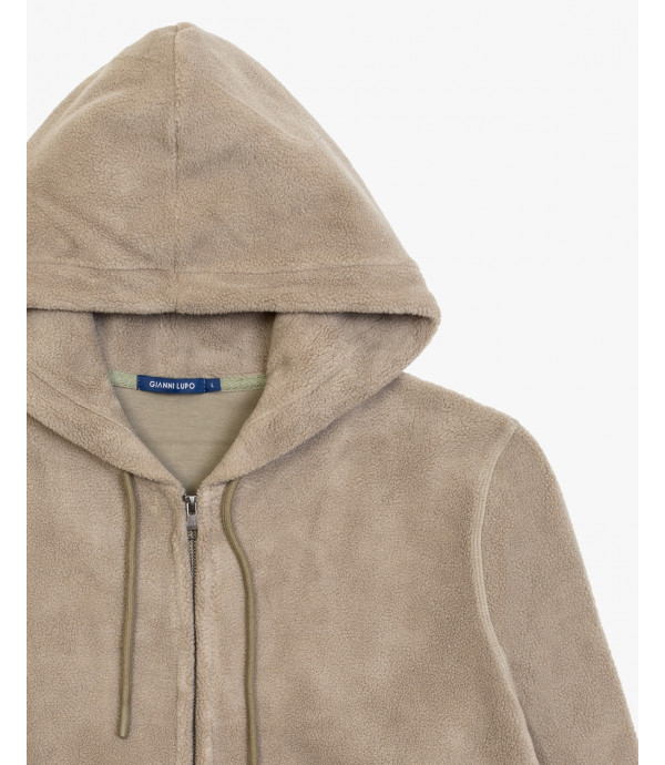 Zipped teddy hoodie