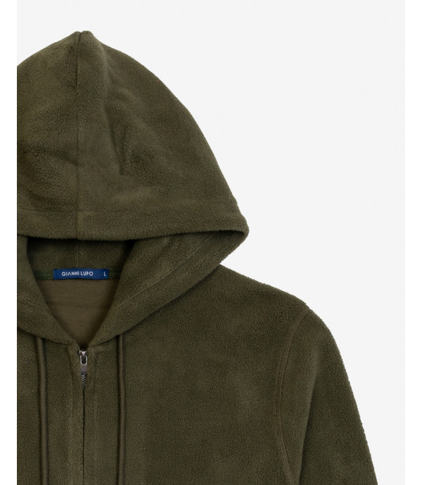 Zipped teddy hoodie